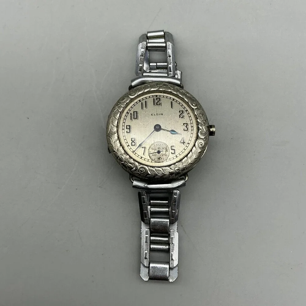 Vintage Elgin Women Watch 29mm 7 Jewels Art Deco NON WORKING Manual For Parts